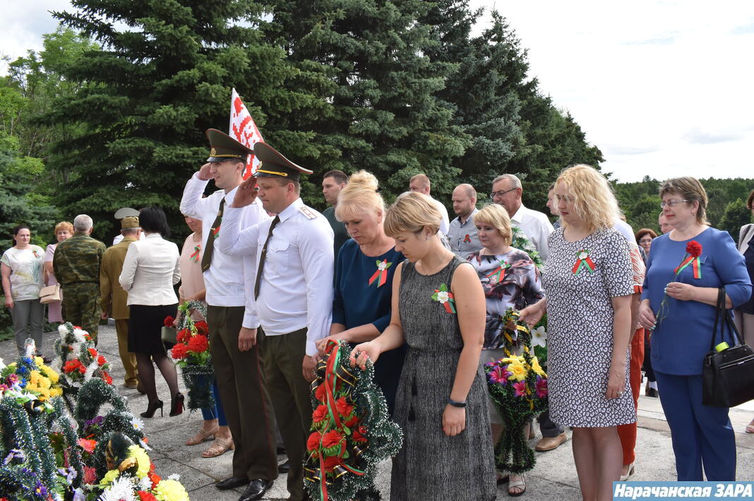 У памятника партизанам и партизанкам земли нарочанской прошел праздничный митинг (фото, видео)