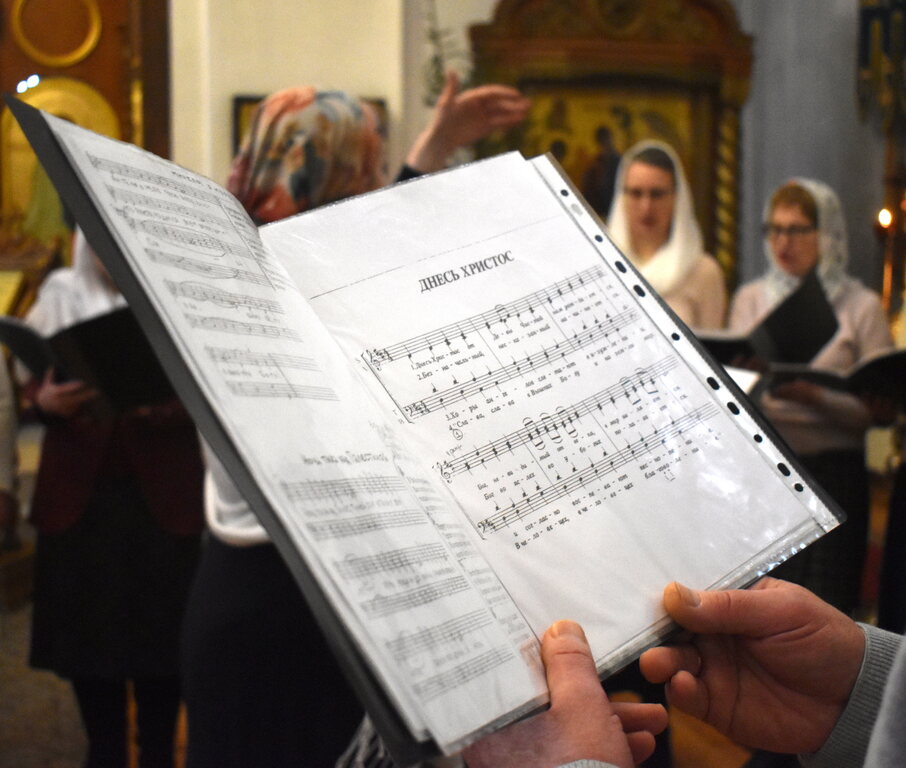 В Мяделе вместе пели хор «Большая семья» Всехсвятского прихода Минска и хор местной церкви