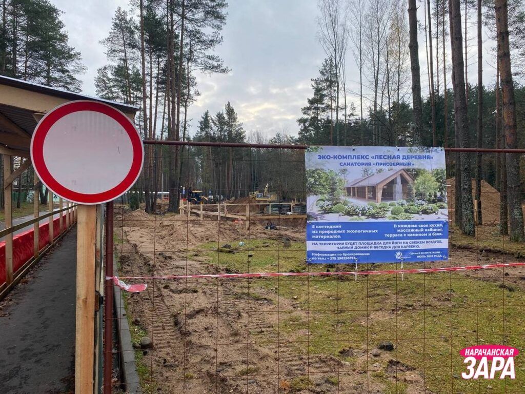 В санатории «Приозерный» приступили к возведению эко-комплекса «Лесная деревня» и благоустройству