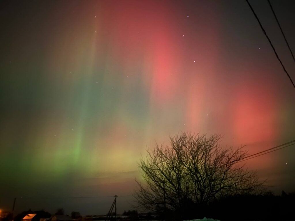 Северное сияние наблюдали на Мядельщине