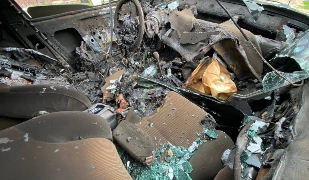 В Мядельском районе горел автомобиль
